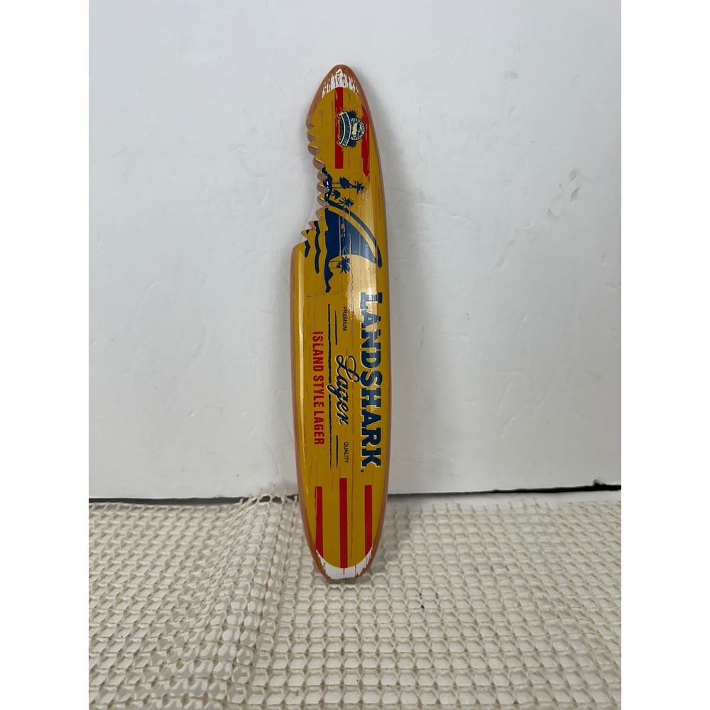 Landshark Lager Beer Tap Handle Surfboard Shark Bite Island Style Ye 11" NEW